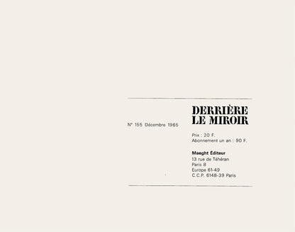 Georges Braque, Composition, Derrire Le Miroir, Lithograph