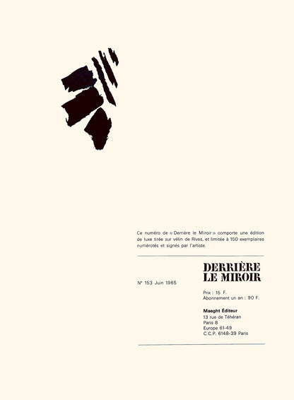 Pierre Tal-Coat, Composition, Derrire Le Miroir, Lithograph