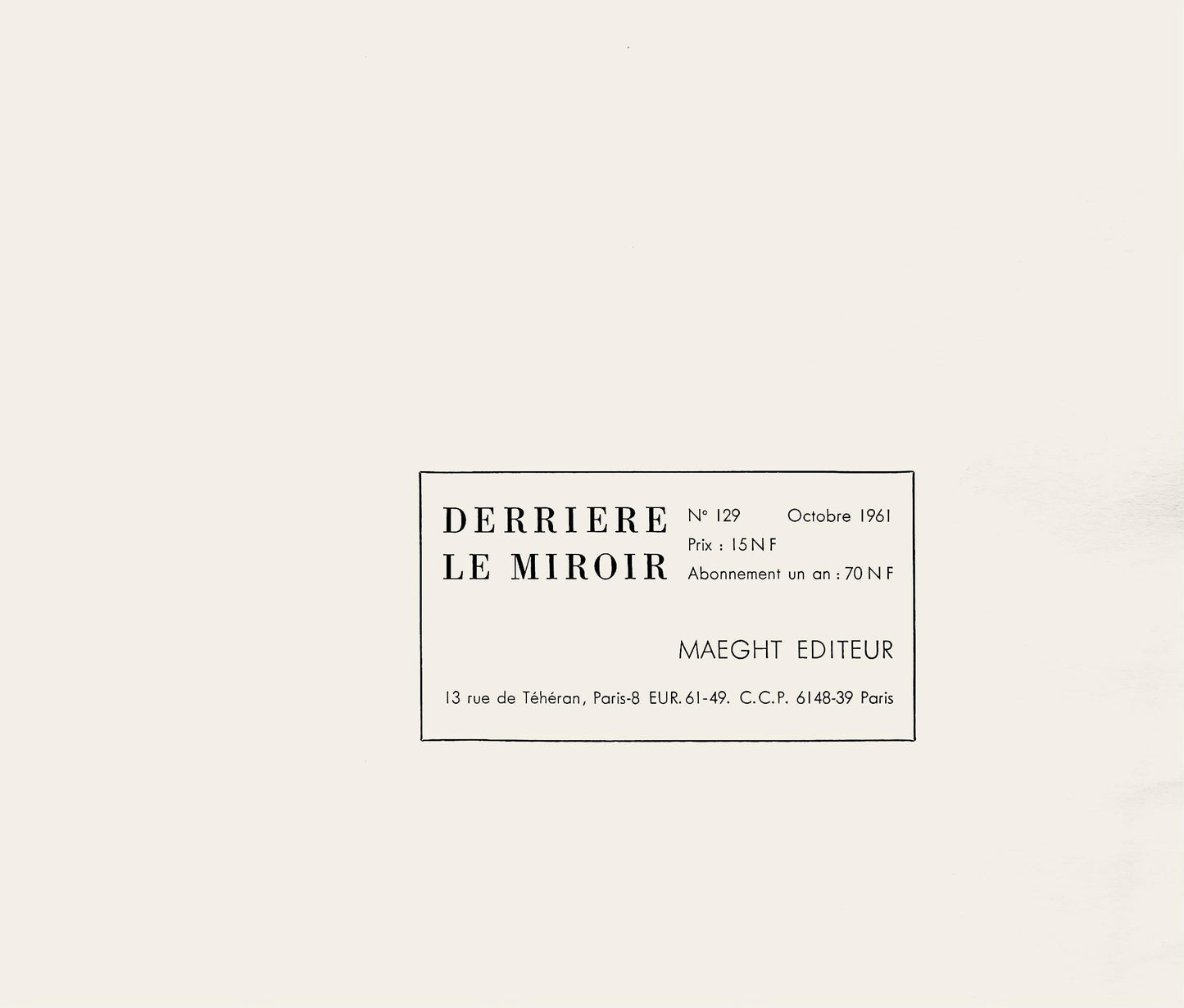 Franois Fiedler, Composition, Derrire Le Miroir, Lithograph