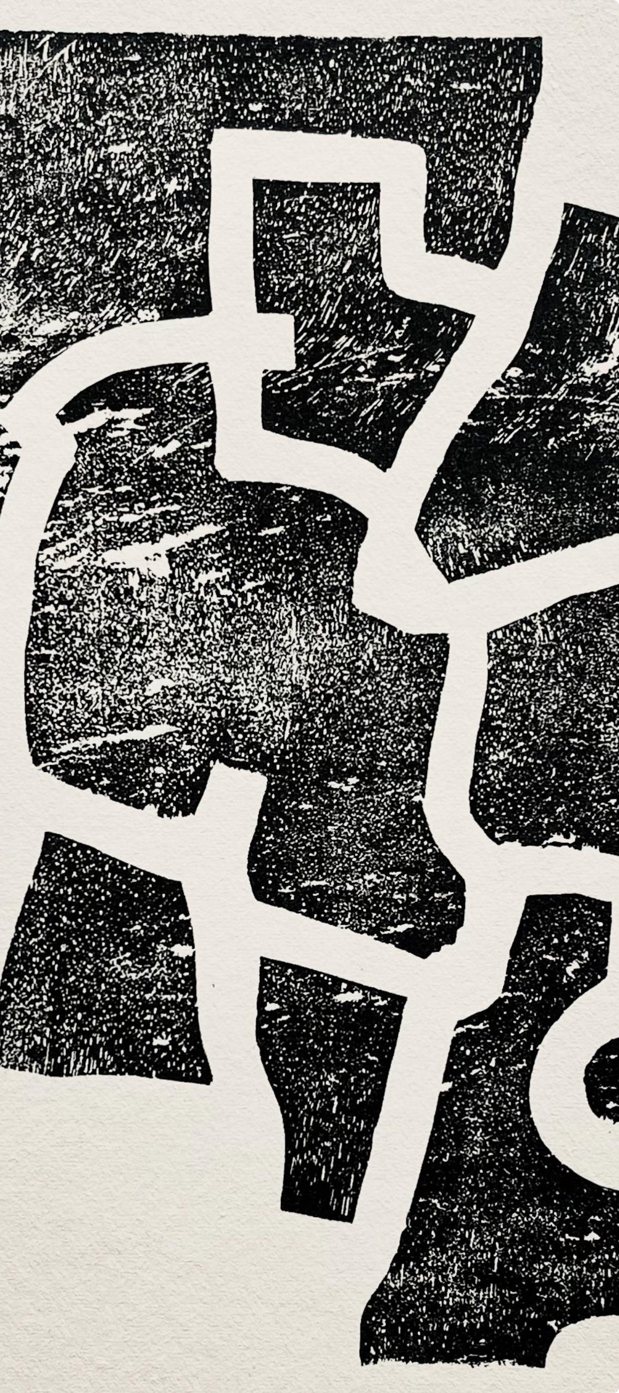 Eduardo Chillida, Composition, Derrire Le Miroir, Woodcut