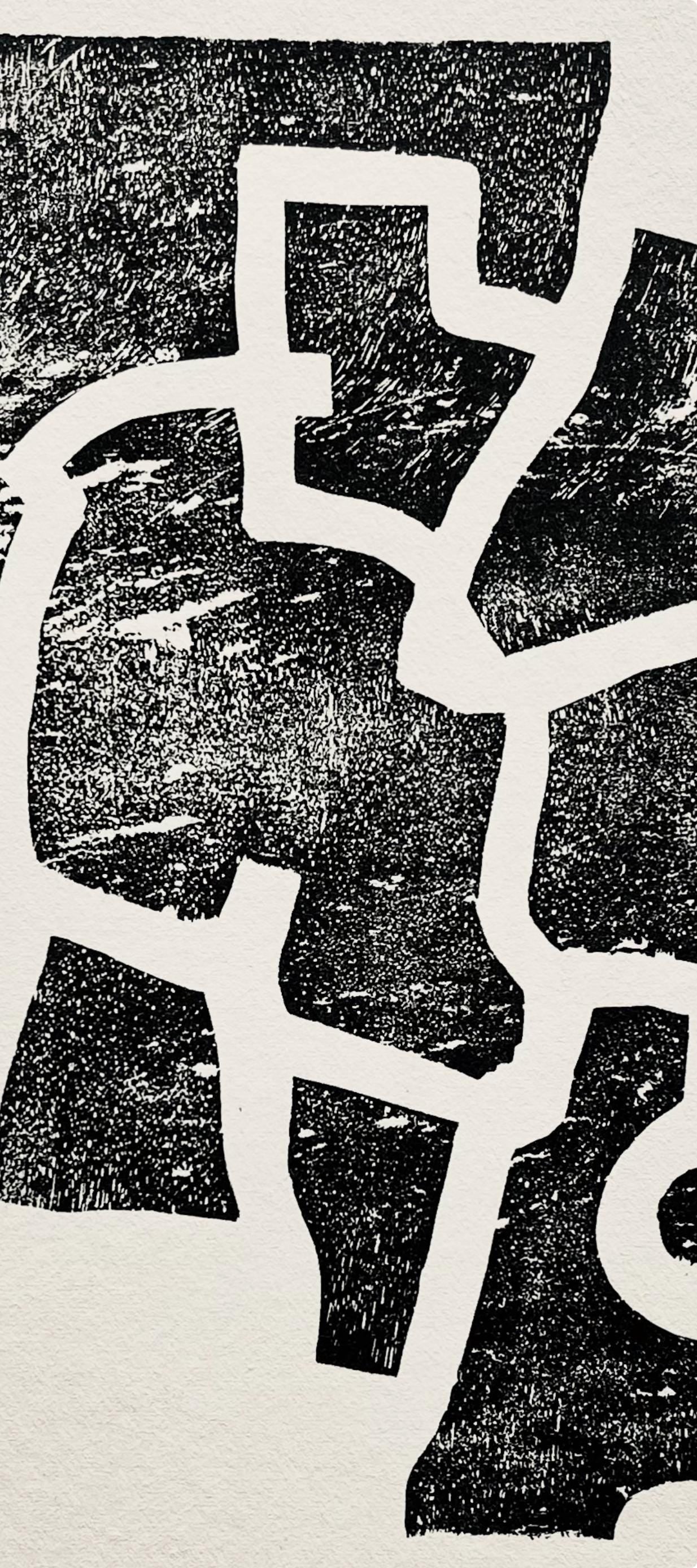 Eduardo Chillida, Composition, Derrire Le Miroir, Woodcut