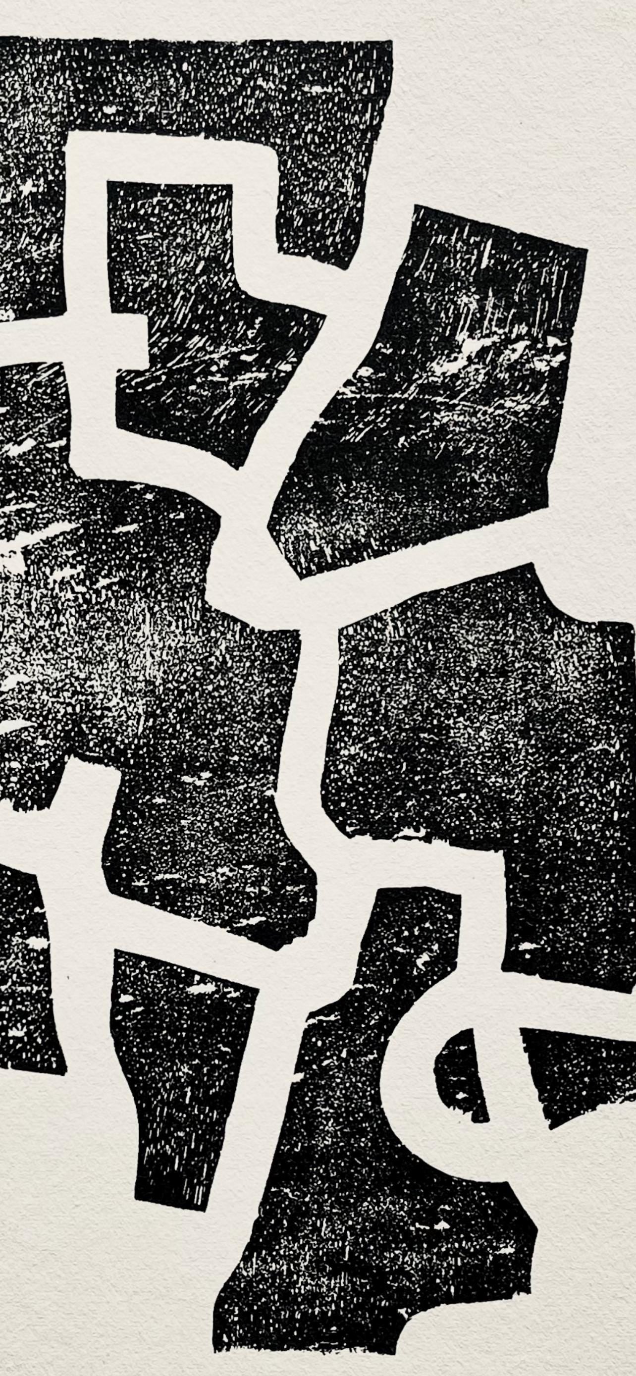 Eduardo Chillida, Composition, Derrire Le Miroir, Woodcut