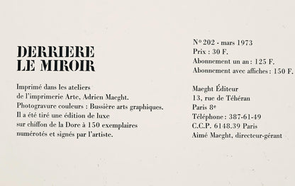 Paul Rebeyrolle, Composition, Derrire Le Miroir, Lithograph