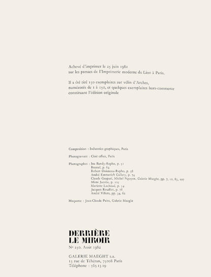 Pierre Alechinsky, Composition, Hommage Aim Et Marguerite Maeght, Derrire Le Miroir, Lithograph