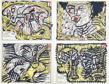 Pierre Alechinsky, Composition, Hommage Aim Et Marguerite Maeght, Derrire Le Miroir, Lithograph