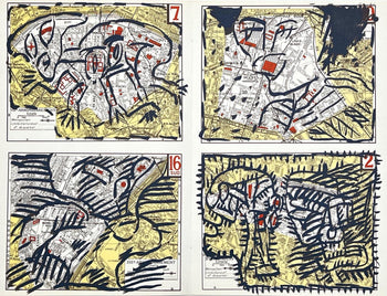 Pierre Alechinsky, Composition, Hommage Aim Et Marguerite Maeght, Derrire Le Miroir, Lithograph