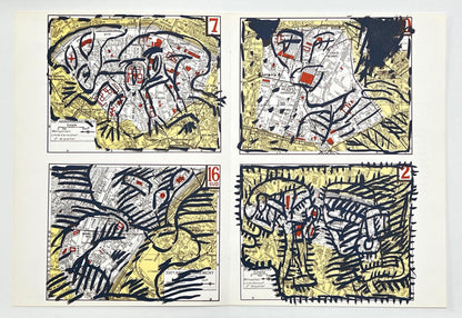 Pierre Alechinsky, Composition, Hommage Aim Et Marguerite Maeght, Derrire Le Miroir, Lithograph