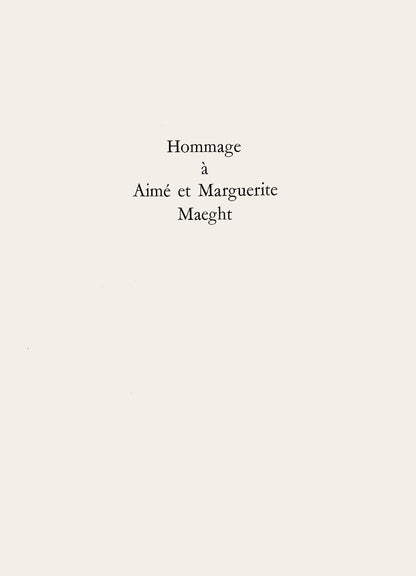 Joan Mir, Composition, Hommage Aim Et Marguerite Maeght, Derrire Le Miroir, Lithograph