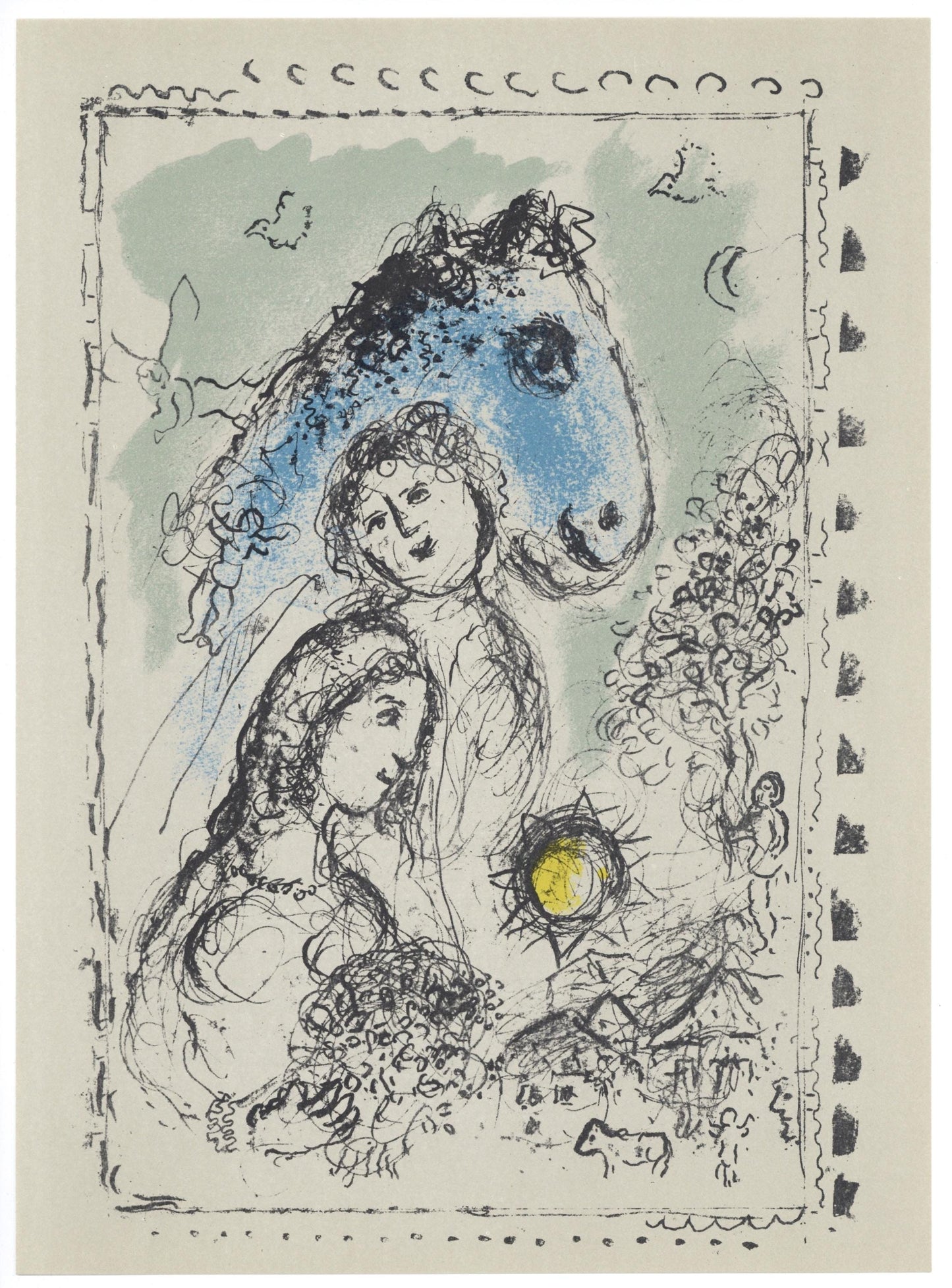 Marc Chagall, Composition (Mourlot 993), Hommage Aim Et Marguerite Maeght, Derrire Le Miroir,