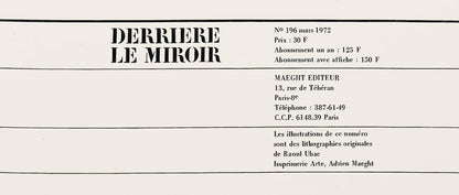 Raoul Ubac, Composition, Derrire Le Miroir, Lithograph