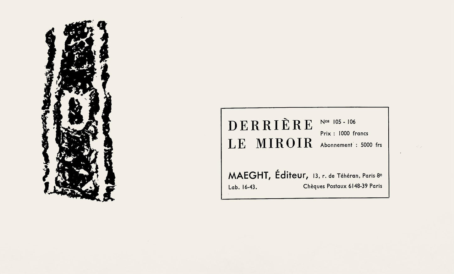 Raoul Ubac, Composition, Derrire Le Miroir, Lithograph