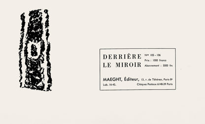 Raoul Ubac, Composition, Derrire Le Miroir, Lithograph