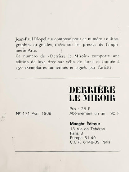 Jean-Paul Riopelle, Composition, Derrire Le Miroir, Lithograph