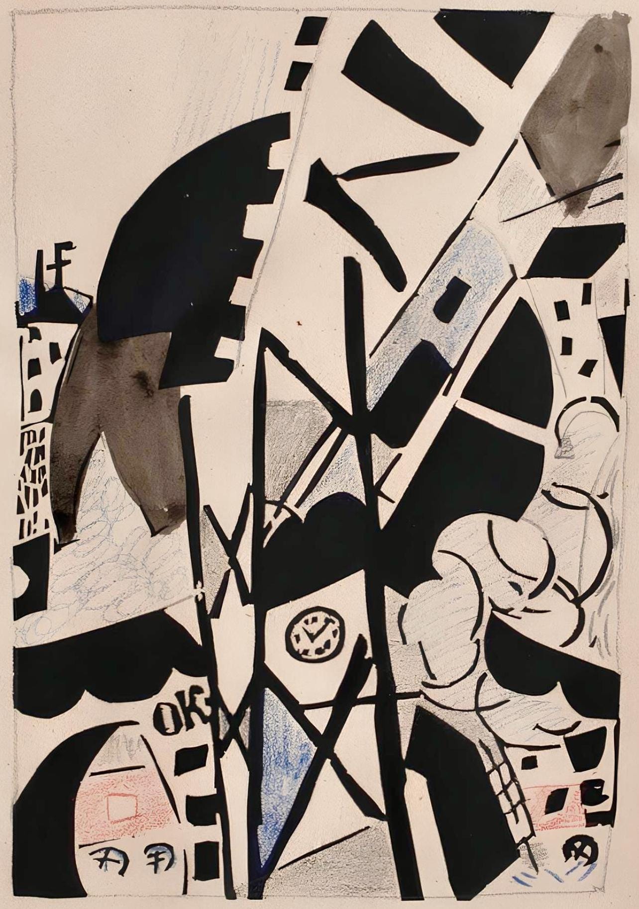 Jean Pougny, Composition, Pougny, Dix Linogravures Originales, 1914-1920, Linocut