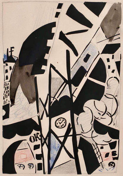 Jean Pougny, Composition, Pougny, Dix Linogravures Originales, 1914-1920, Linocut