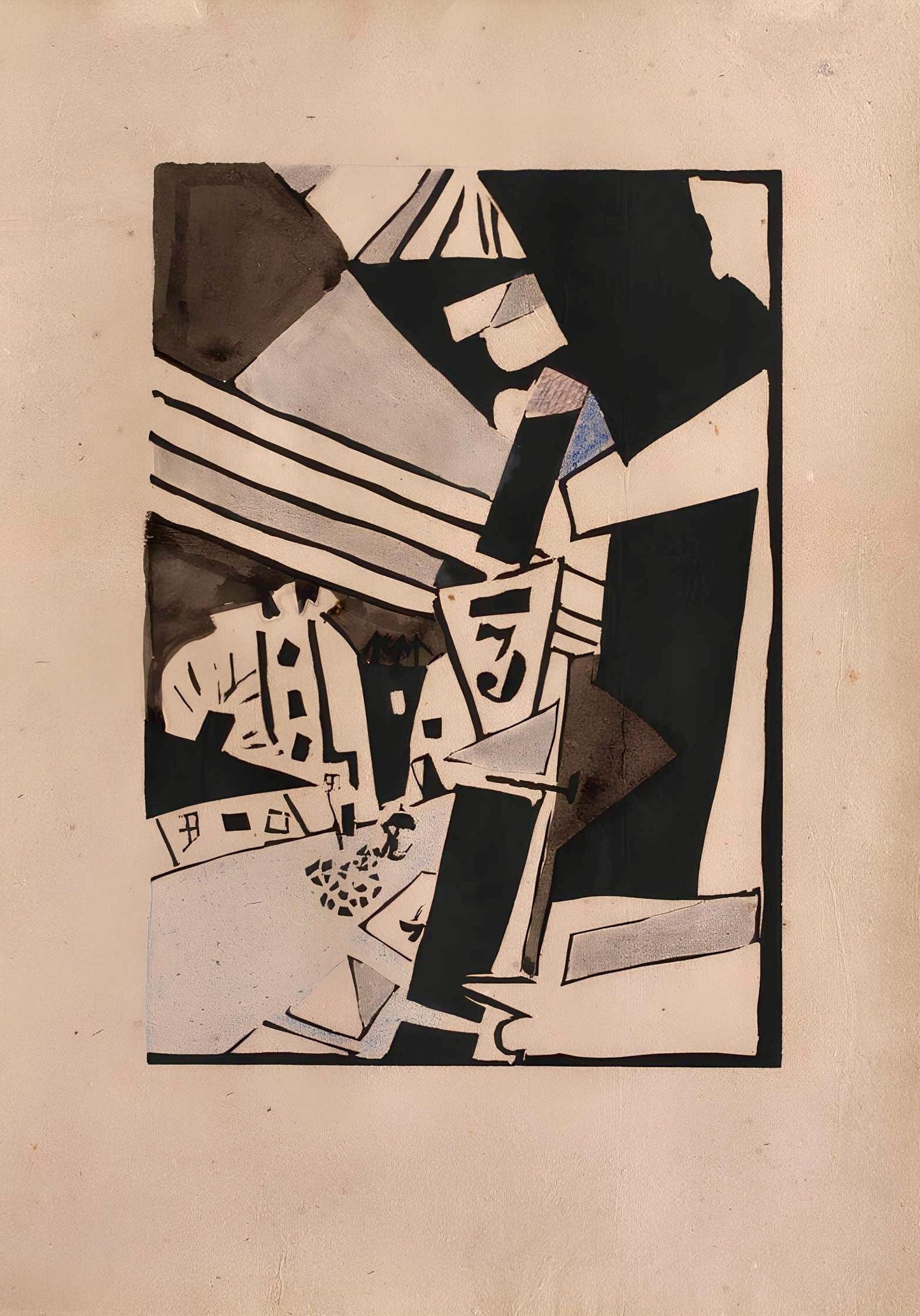Jean Pougny, Composition, Pougny, Dix Linogravures Originales, 1914-1920, Linocut