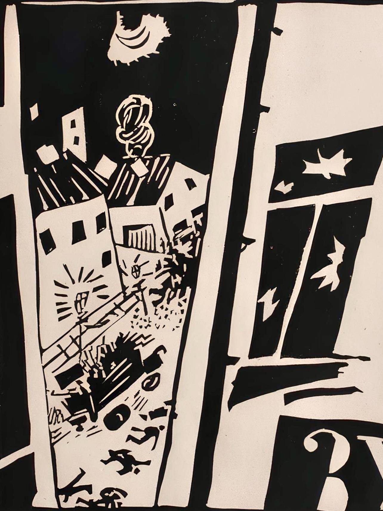 Jean Pougny, Composition, Pougny, Dix Linogravures Originales, 1914-1920, Linocut