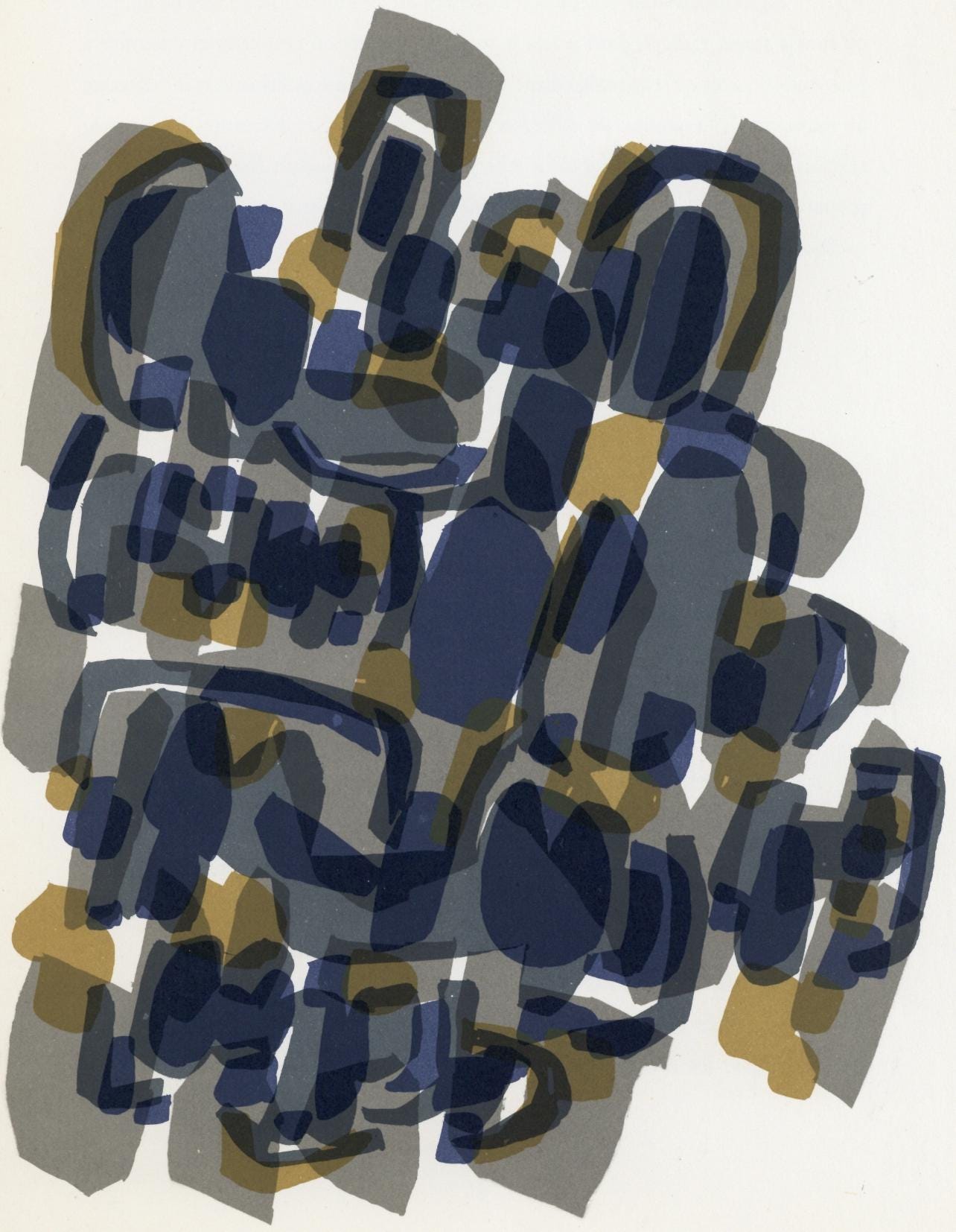 Raoul Ubac, Composition, Derrire Le Miroir, Lithograph