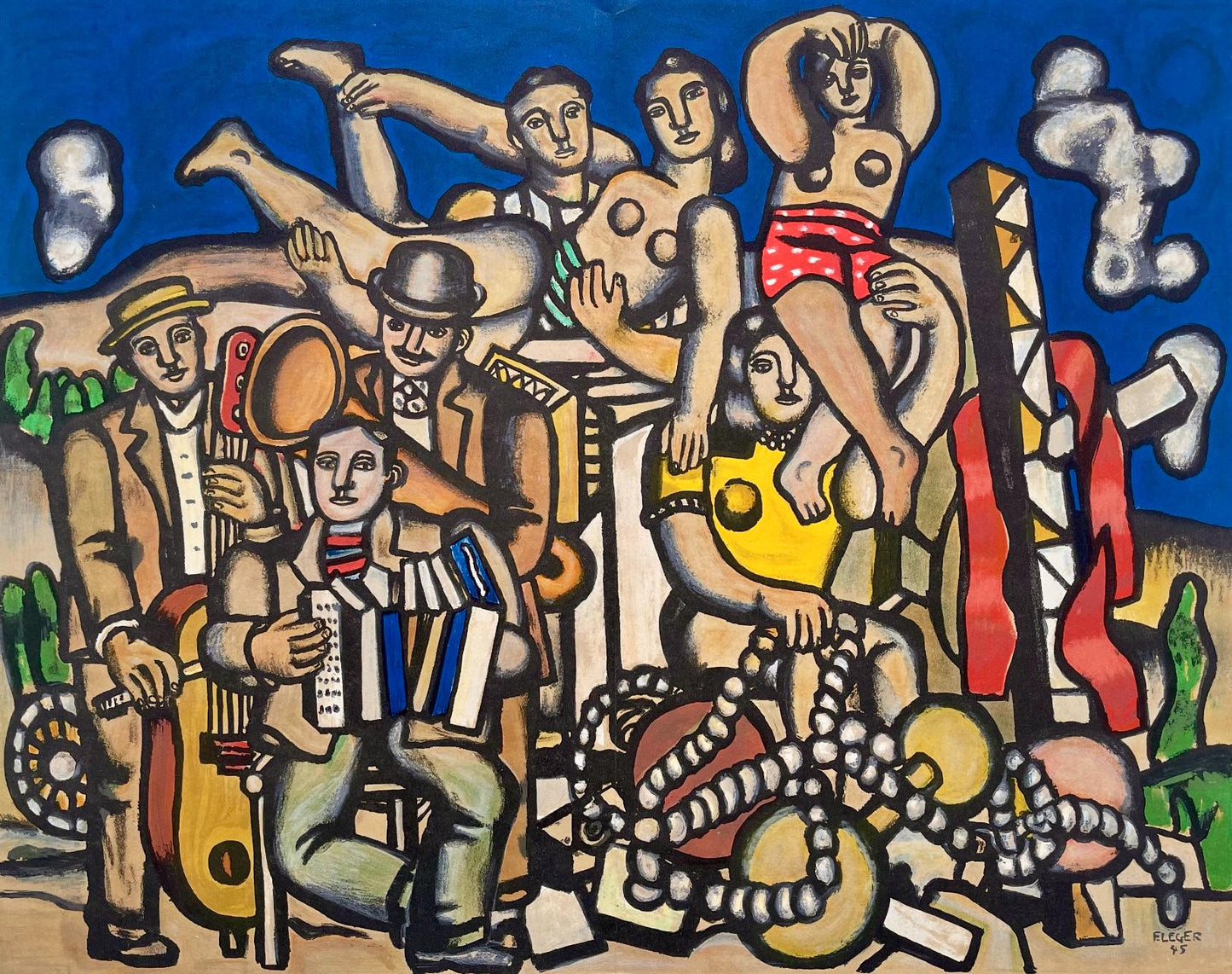 Fernand Lger, Composition, Derrire Le Miroir, Lithograph