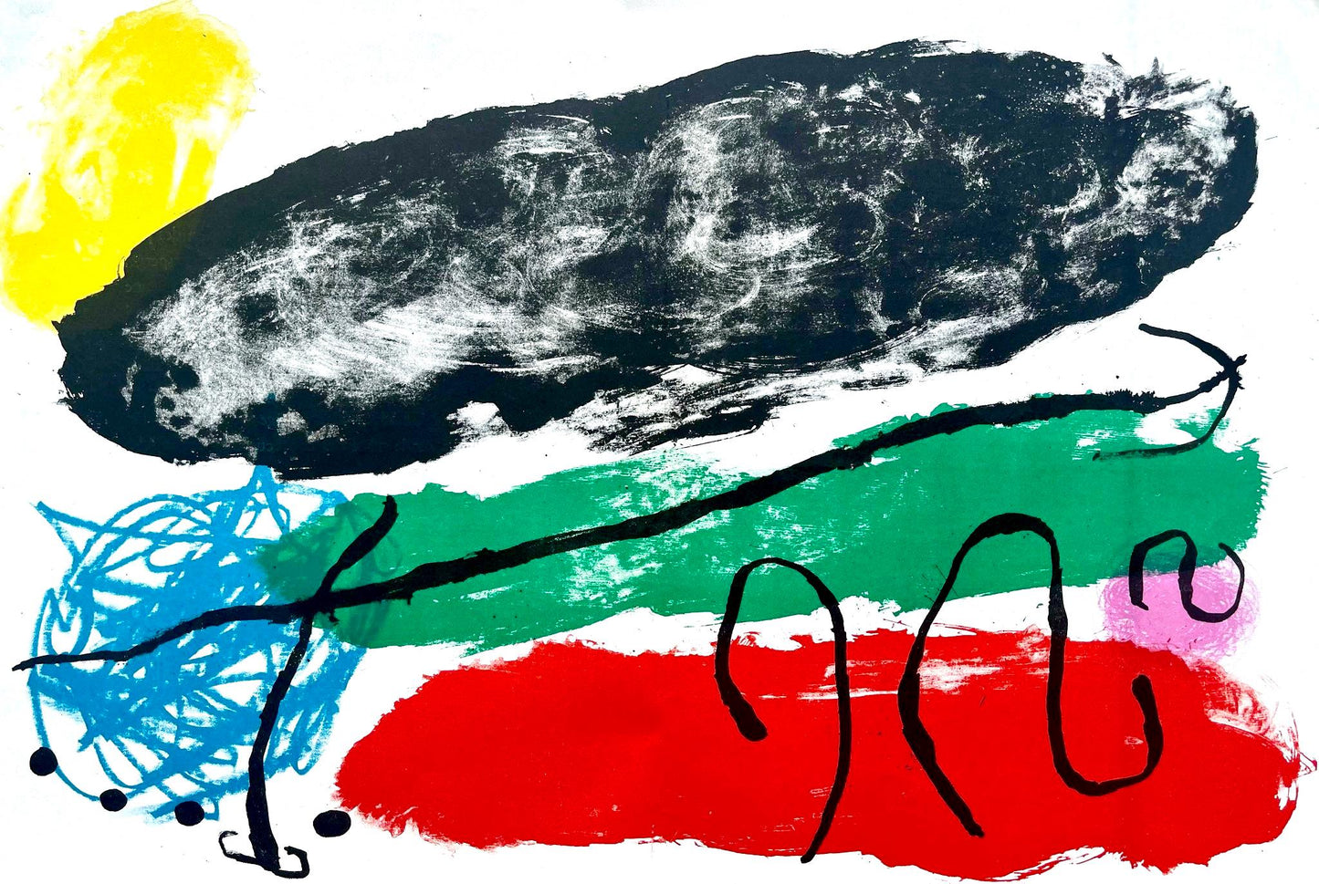 Joan Mir, Composition (Mourlot 265; Cramer 62), Derrire Le Miroir, Lithograph