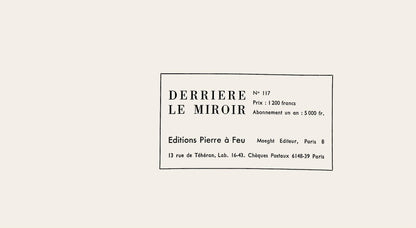 Alberto Giacometti, Composition, Derrire Le Miroir, Lithograph