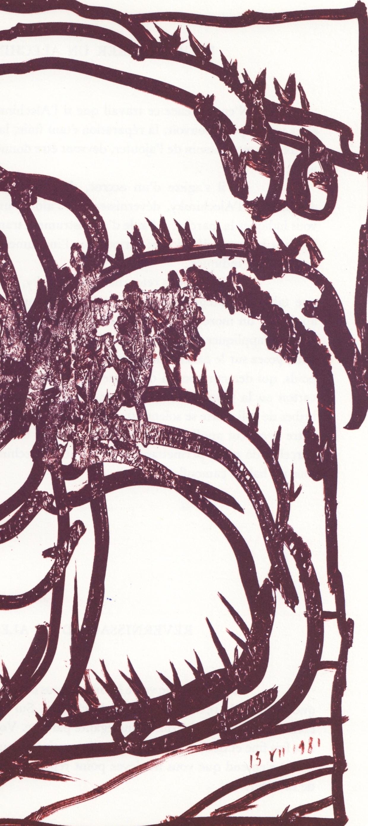 Pierre Alechinsky, Composition, Derrire Le Miroir, Lithograph