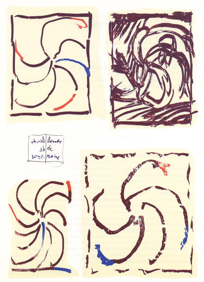 Pierre Alechinsky, Composition, Derrire Le Miroir, Lithograph