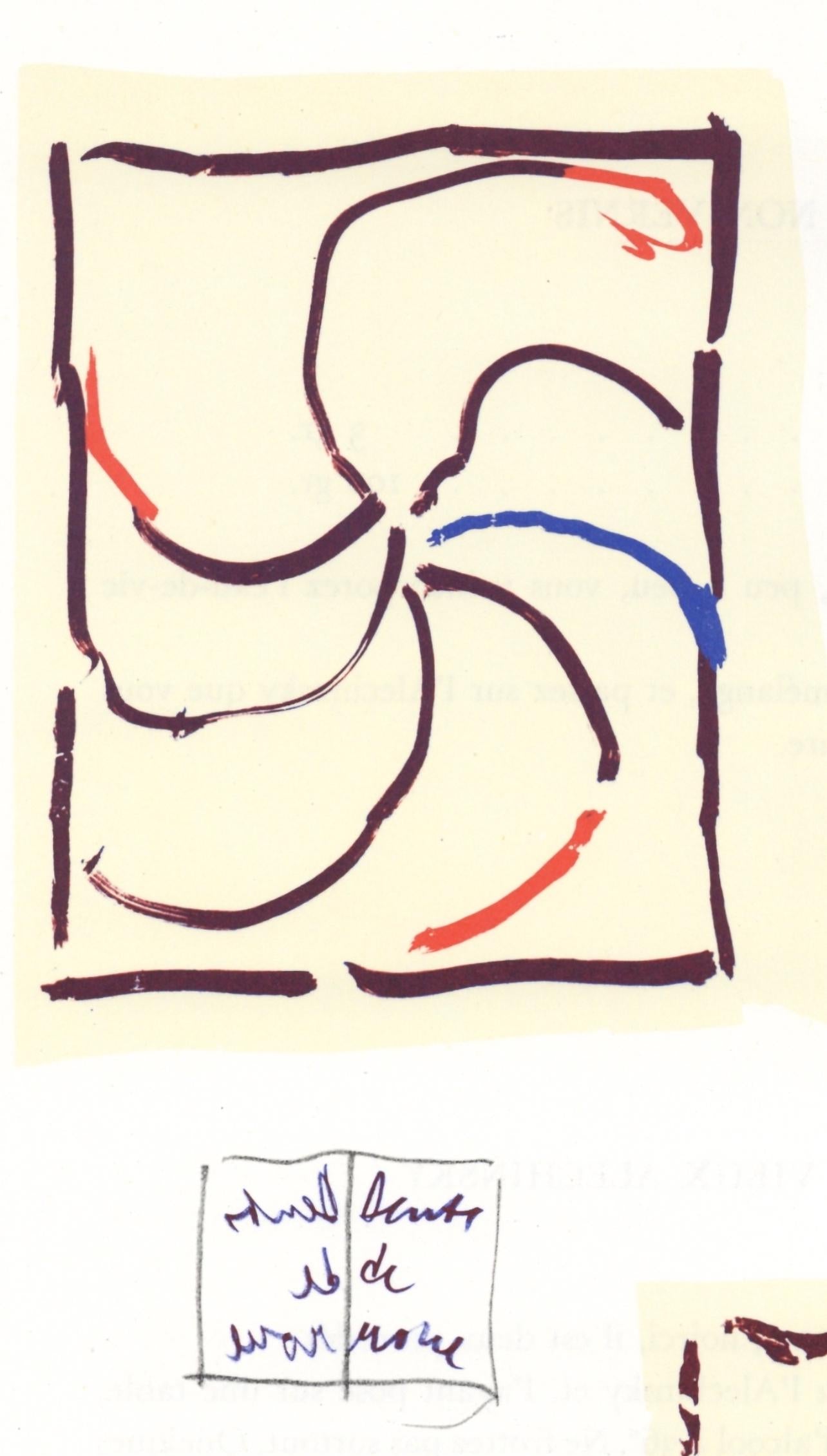 Pierre Alechinsky, Composition, Derrire Le Miroir, Lithograph