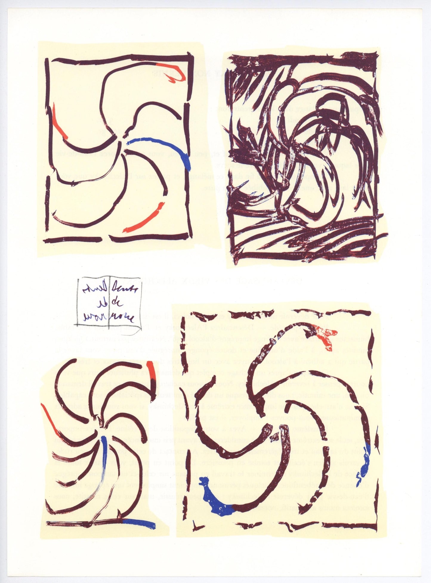 Pierre Alechinsky, Composition, Derrire Le Miroir, Lithograph