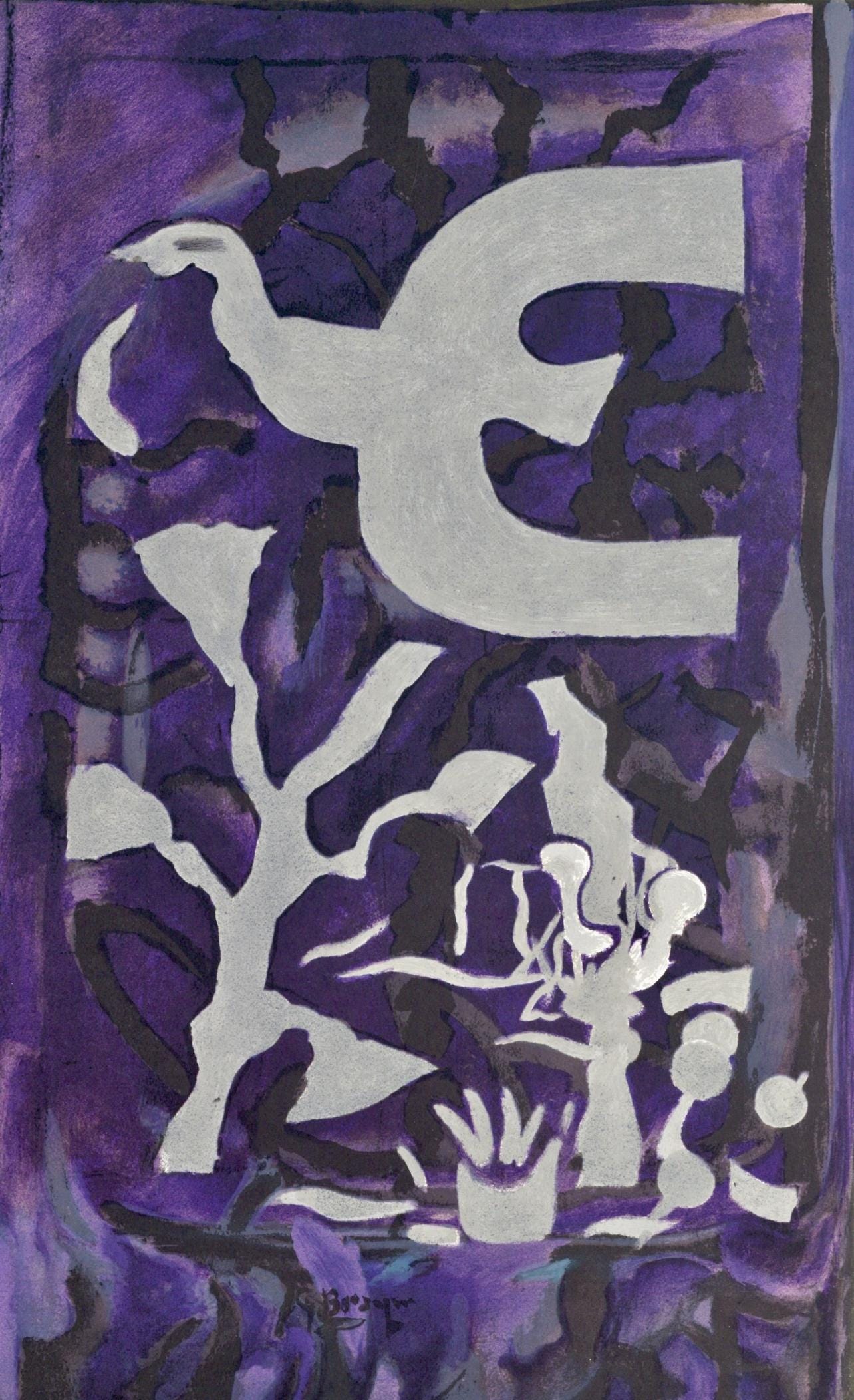 Georges Braque, Composition, Derrire Le Miroir, Lithograph
