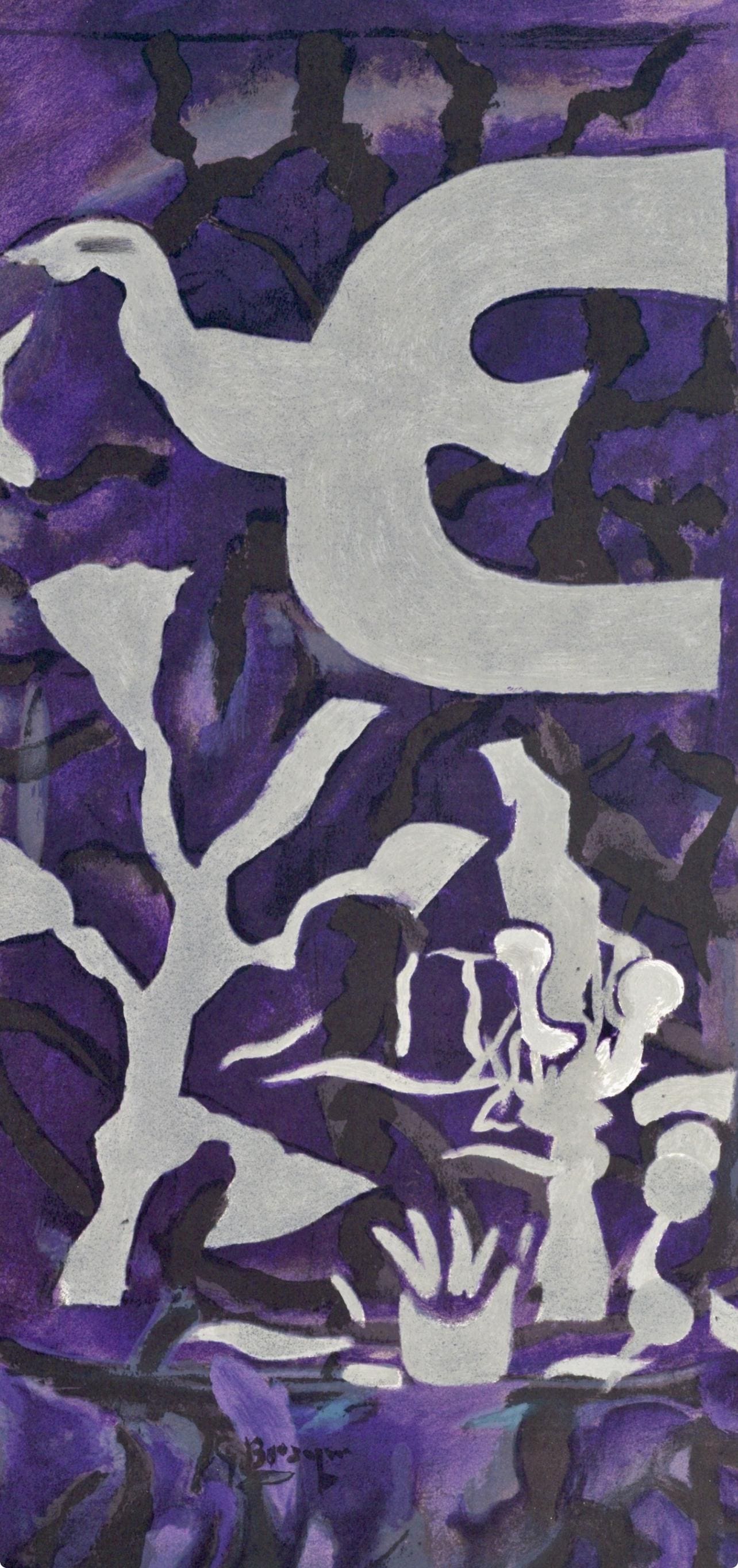 Georges Braque, Composition, Derrire Le Miroir, Lithograph