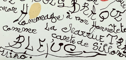 Joan Mir, Pome Pour Georges Braque (Cramer 87), Lhommage Georges Braque, Derrire Le Miroir,