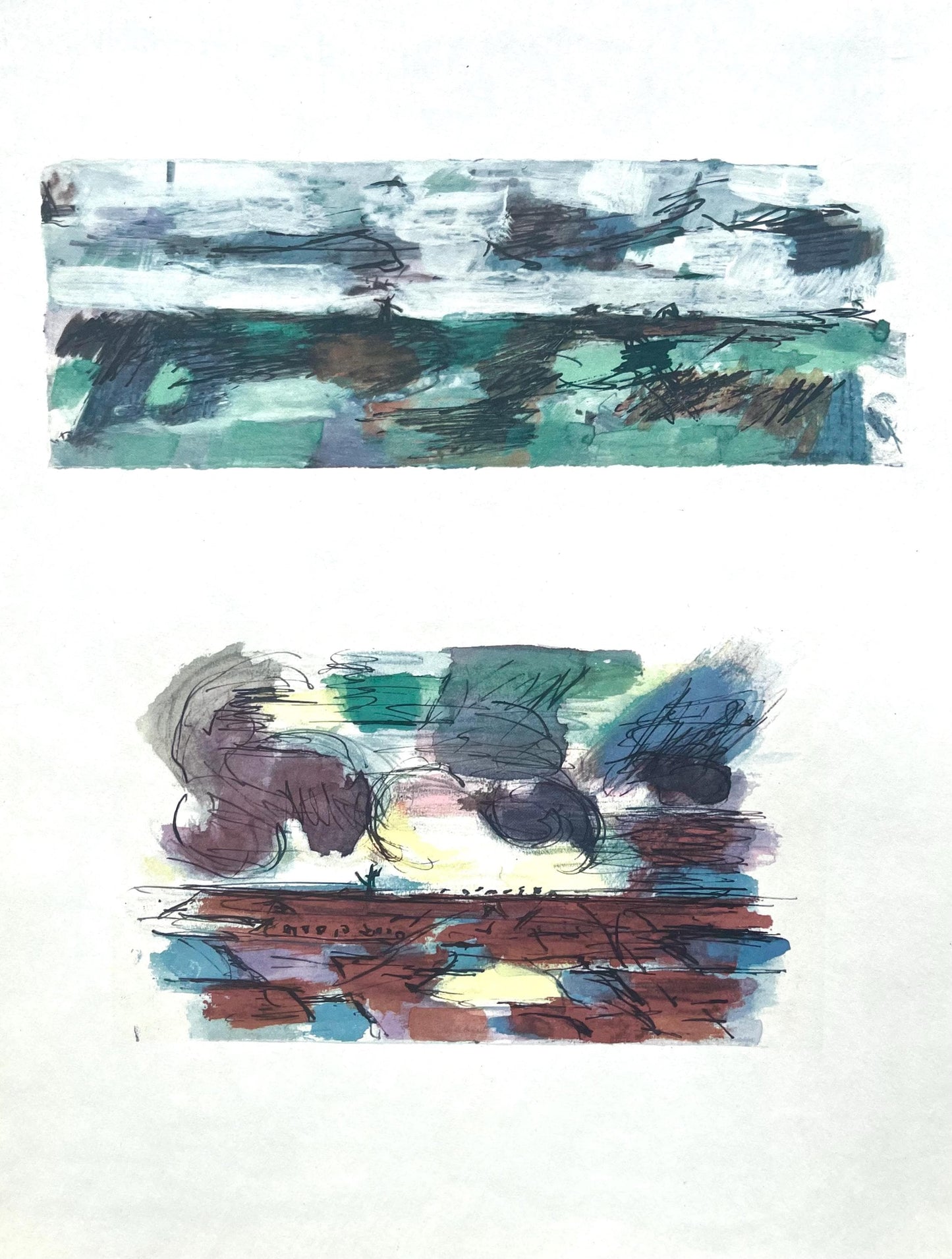 Jean Bazaine, Composition, Derrire Le Miroir, Lithograph