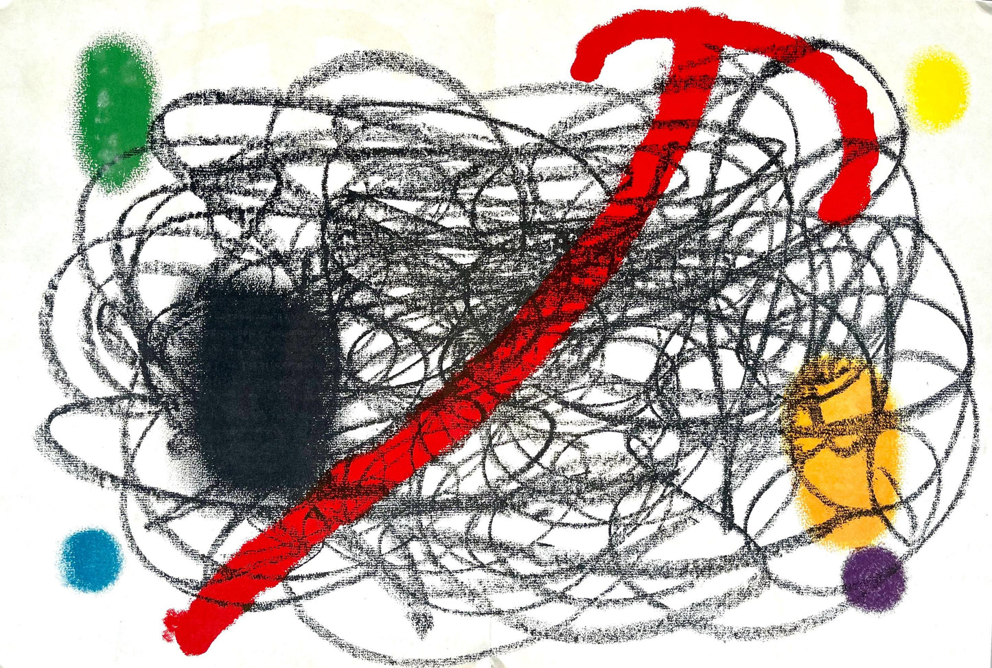 Joan Mir, Composition, Derrire Le Miroir, Lithograph