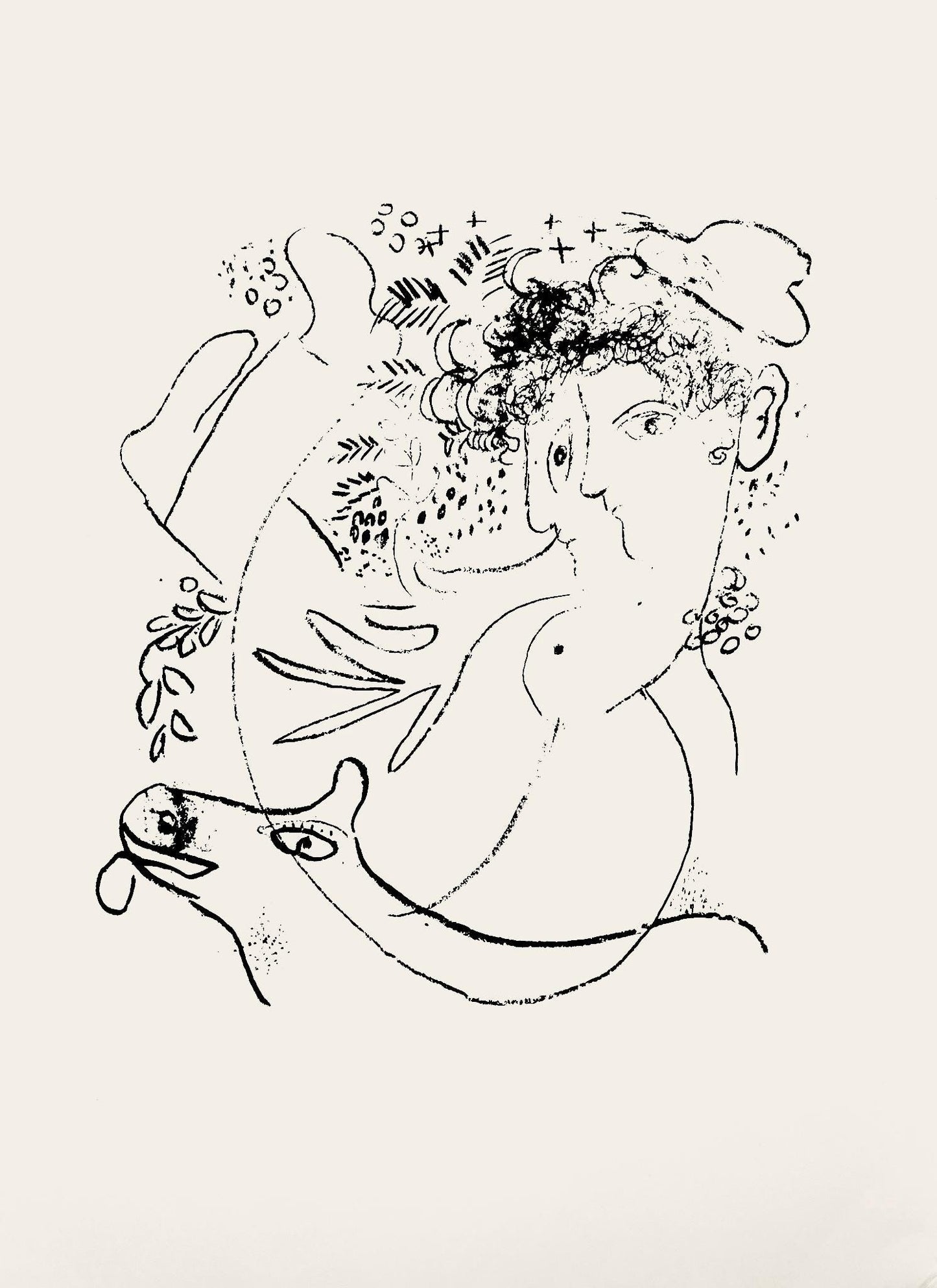 Marc Chagall, Composition (Cramer 33), Derrire Le Miroir, Lithograph