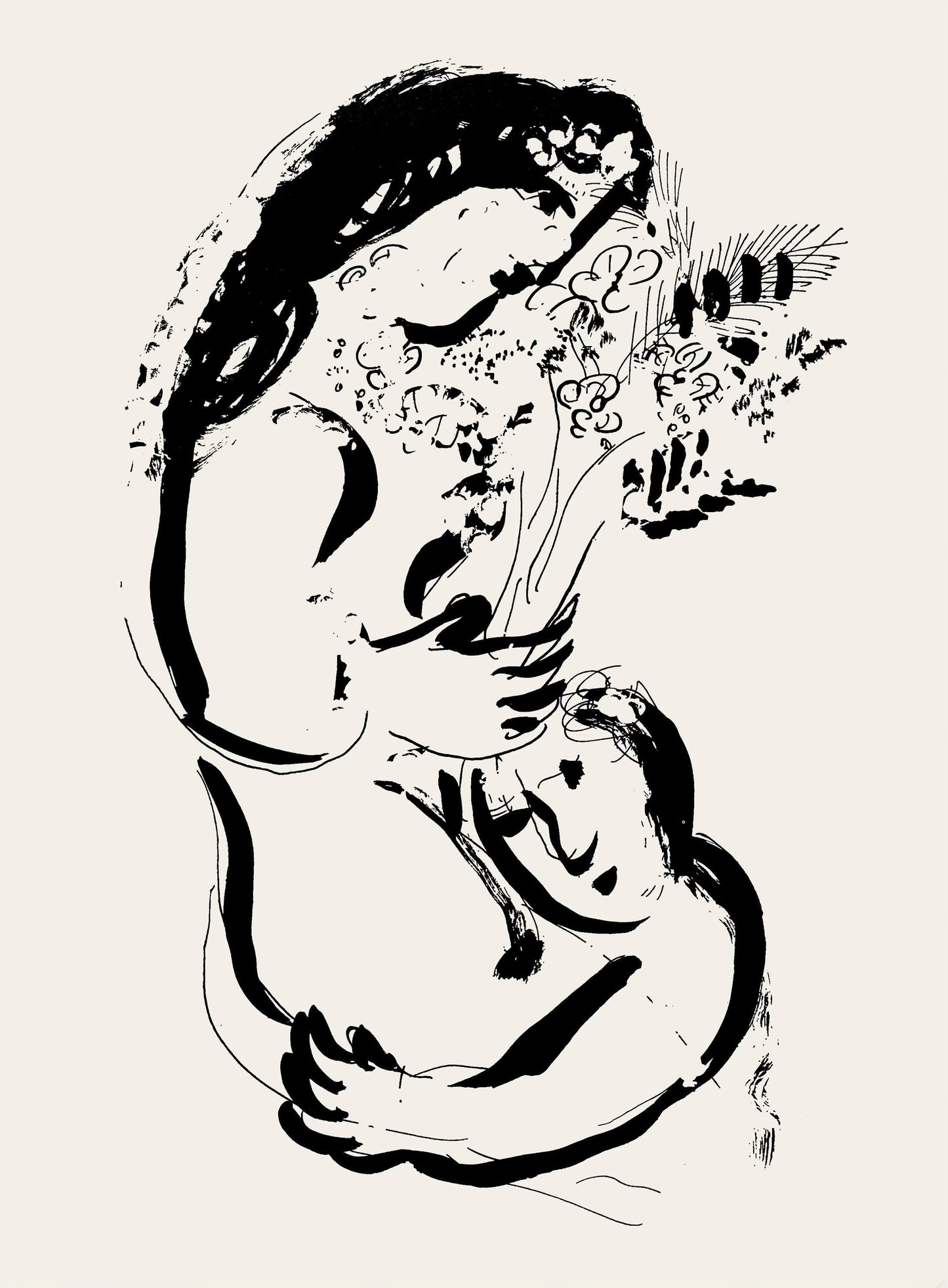 Marc Chagall, Composition (Cramer 33), Derrire Le Miroir, Lithograph