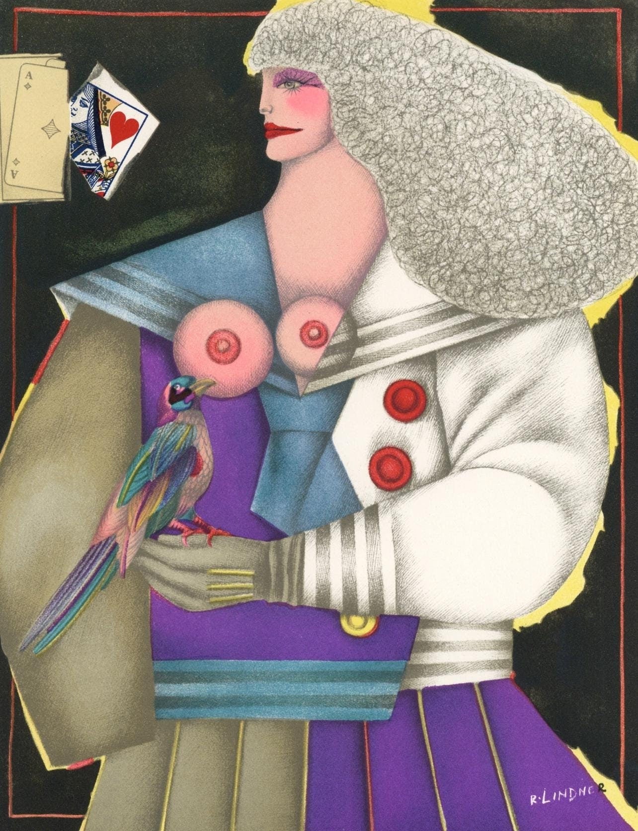 Richard Lindner, Composition, Xxe Sicle, Lithograph