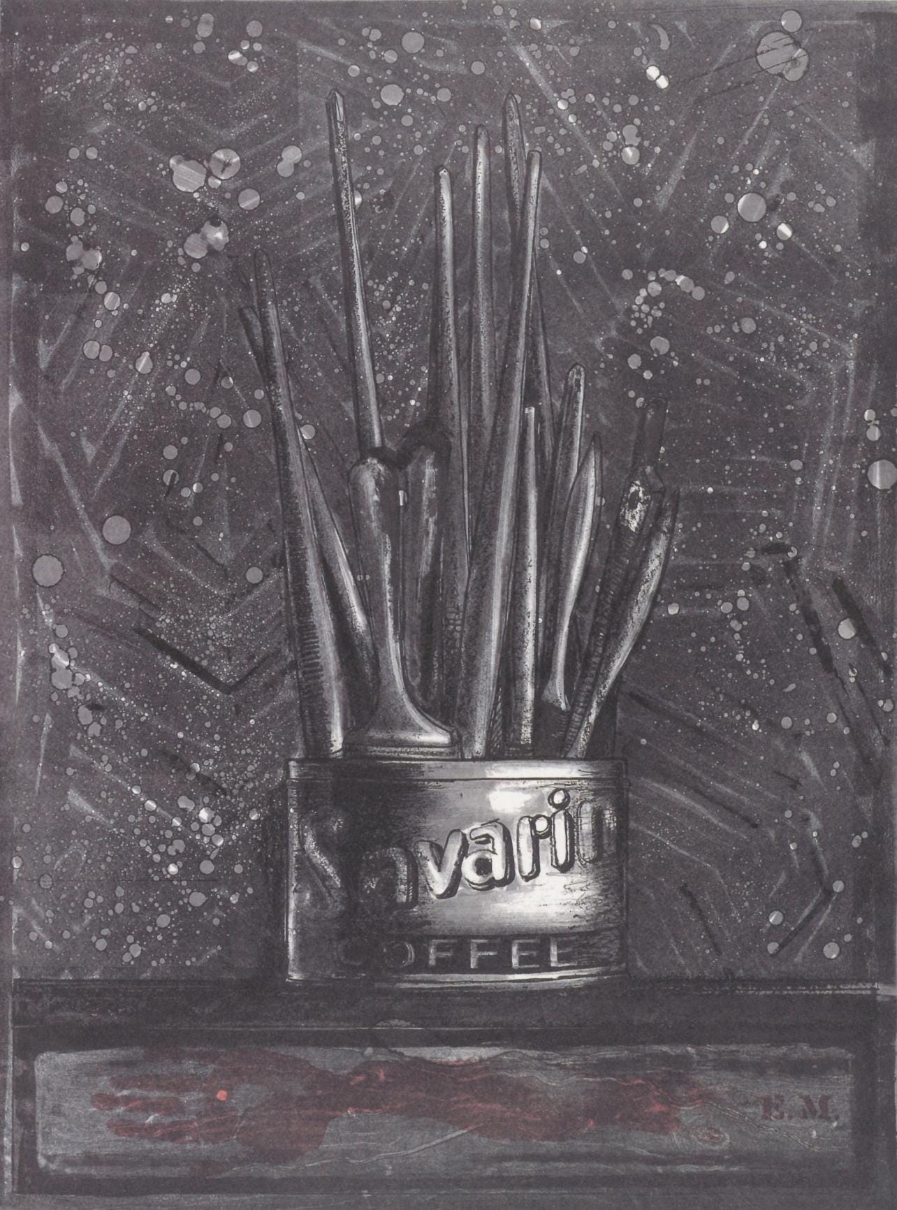 Jasper Johns, Composition, Jasper Johns, 17 Monotypes, Hliogravure