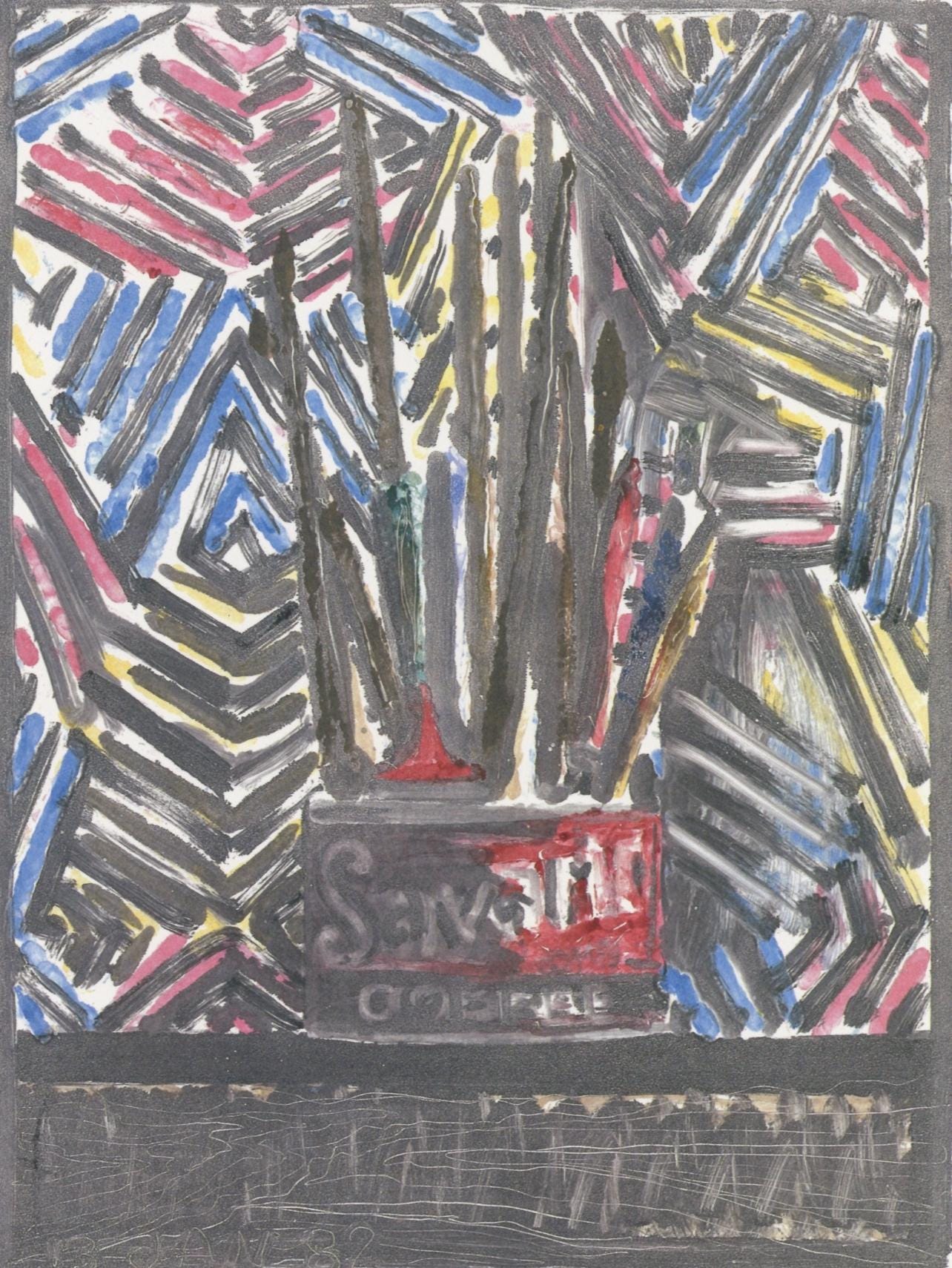 Jasper Johns, Composition, Jasper Johns, 17 Monotypes, Hliogravure