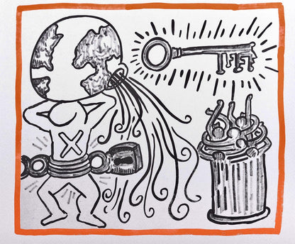 Keith Haring, Composition, Against All Odds, Lithograph