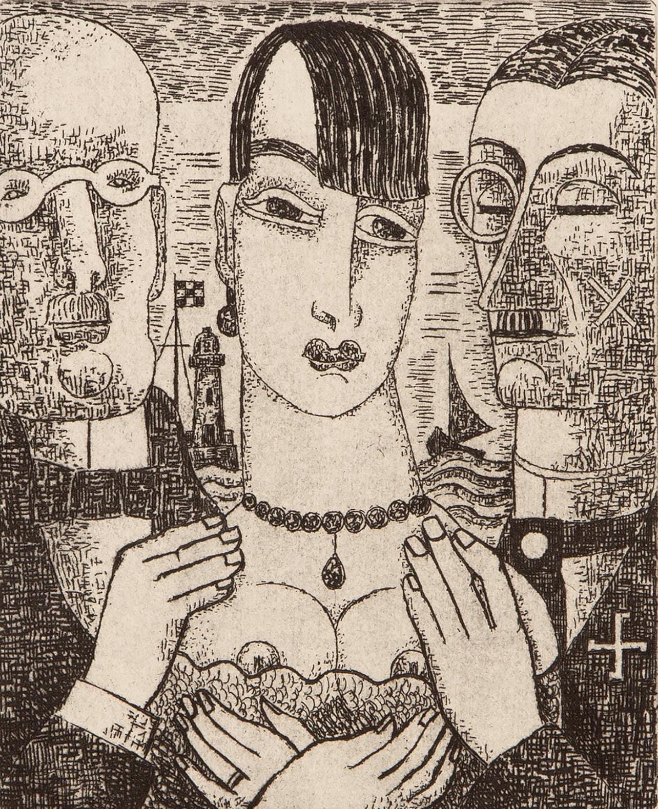 Marcel Gromaire, Composition, Vers Un Monde Volage, Etching