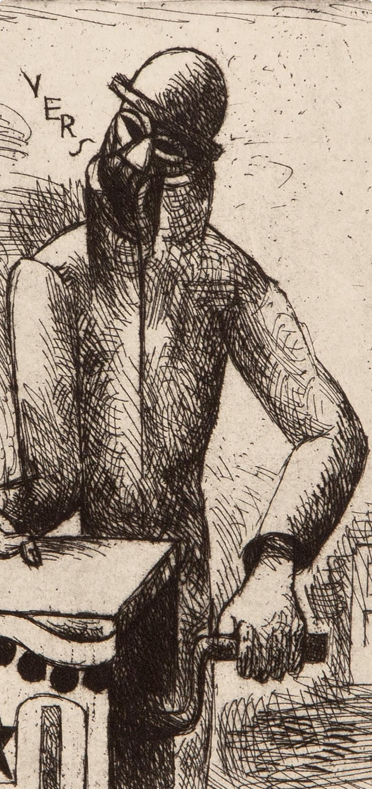 Marcel Gromaire, Composition, Vers Un Monde Volage, Etching