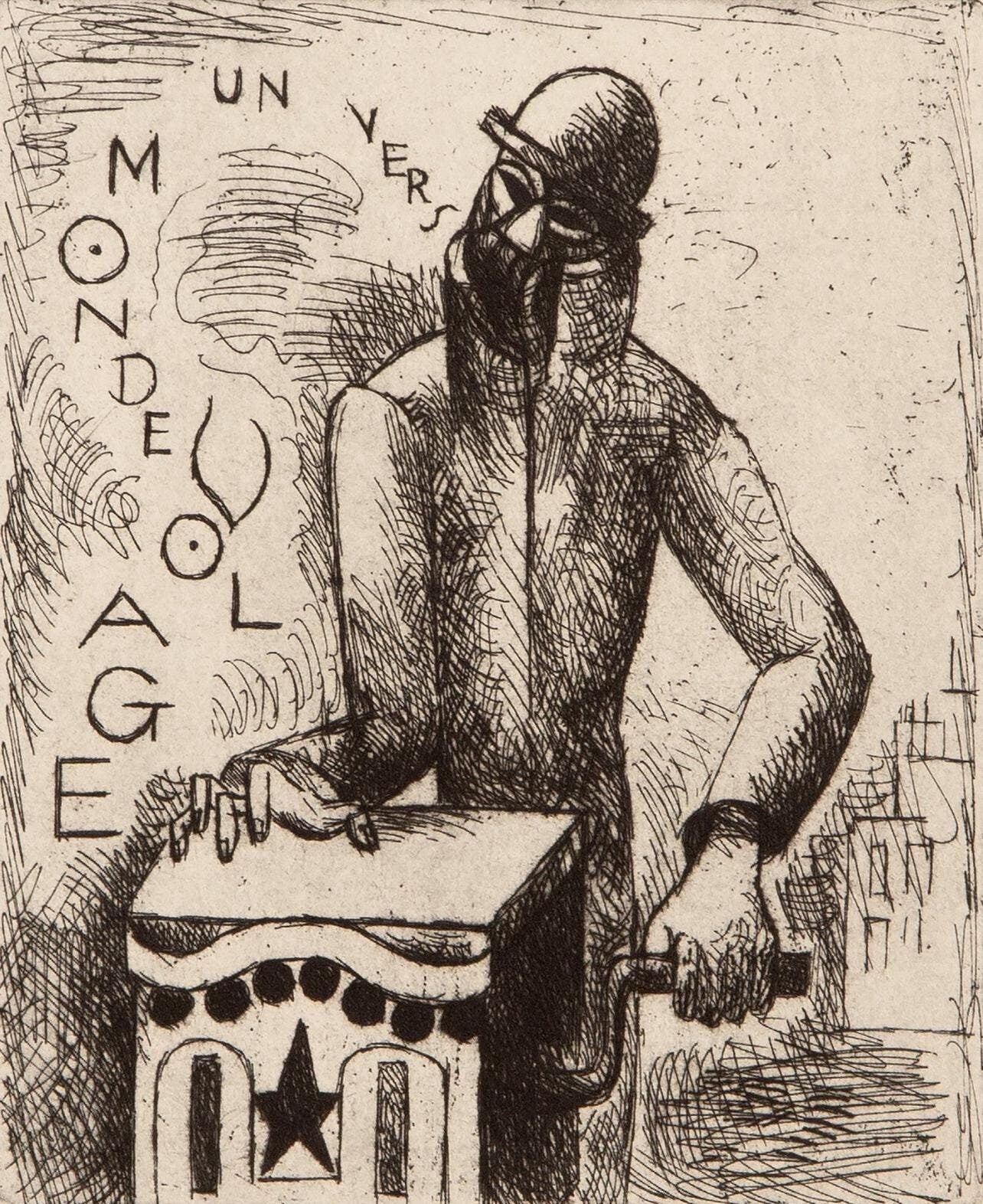 Marcel Gromaire, Composition, Vers Un Monde Volage, Etching