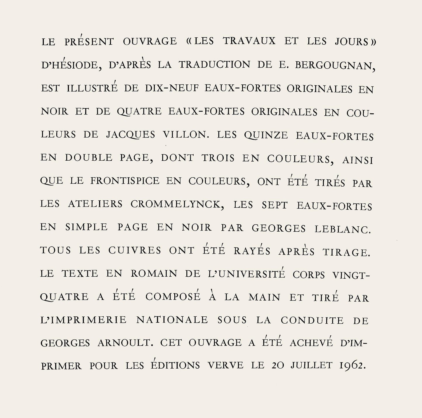 Jacques Villon, Composition (Ginestet/Pouillon 42-64), Hsiode, Les Travaux Et Les Jours, Etching