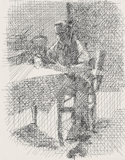 Jacques Villon, Composition (Ginestet/Pouillon 42-64), Hsiode, Les Travaux Et Les Jours, Etching