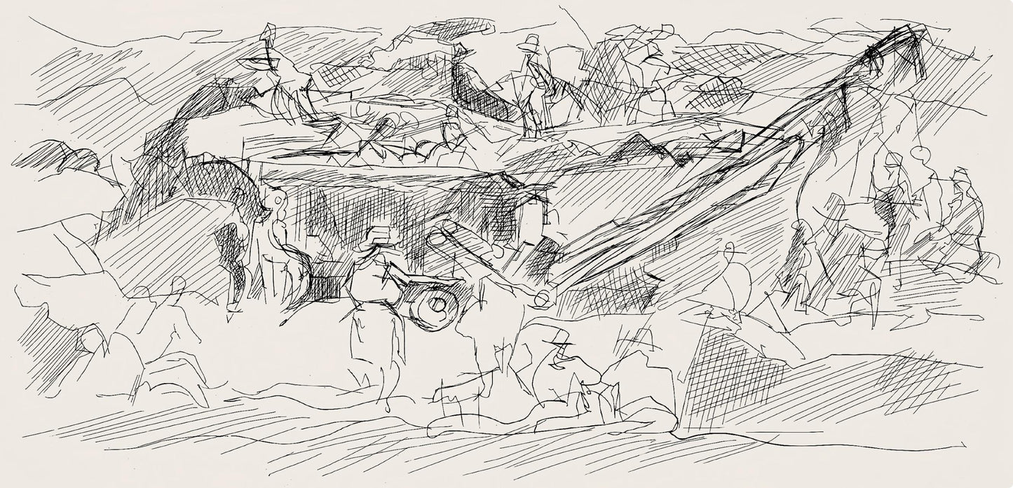 Jacques Villon, Composition (Ginestet/Pouillon 42-64), Hsiode, Les Travaux Et Les Jours, Etching