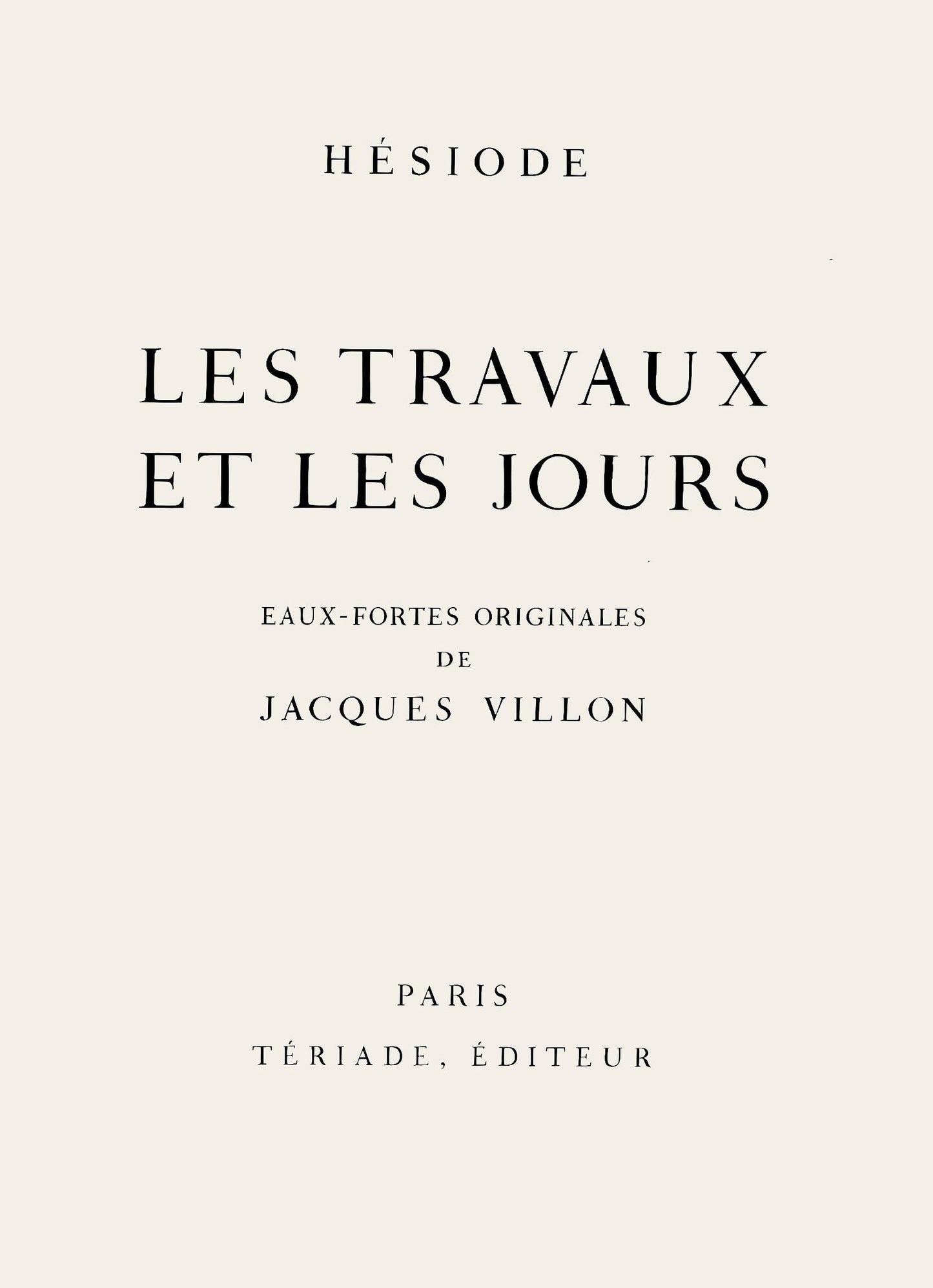 Jacques Villon, Composition (Ginestet/Pouillon 42-64), Hsiode, Les Travaux Et Les Jours, Etching