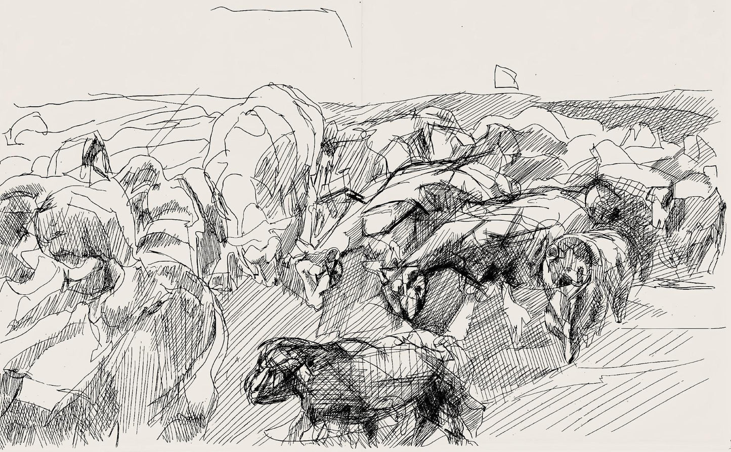 Jacques Villon, Composition (Ginestet/Pouillon 42-64), Hsiode, Les Travaux Et Les Jours, Etching