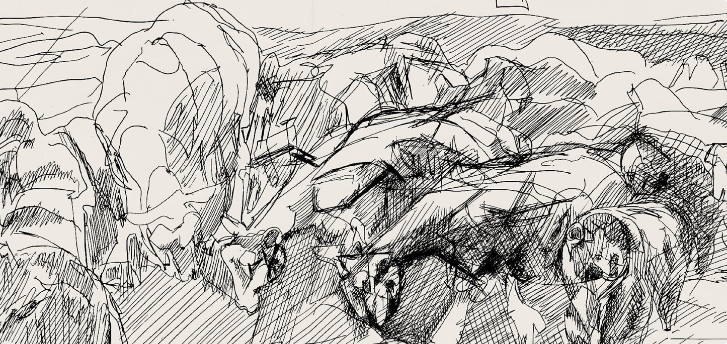 Jacques Villon, Composition (Ginestet/Pouillon 42-64), Hsiode, Les Travaux Et Les Jours, Etching