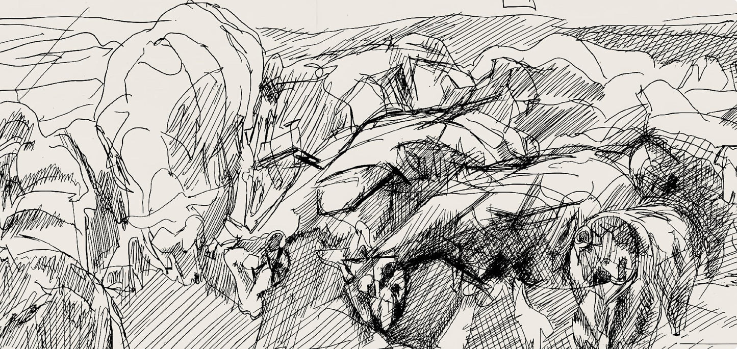 Jacques Villon, Composition (Ginestet/Pouillon 42-64), Hsiode, Les Travaux Et Les Jours, Etching